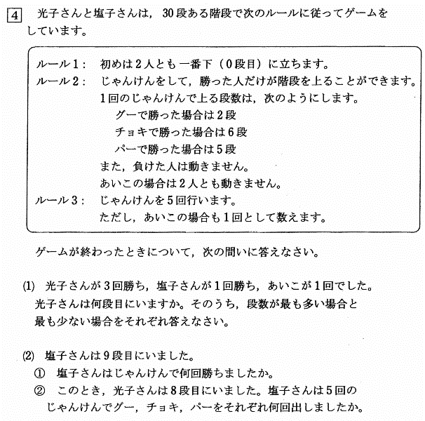 光塩女子学院中等科算数入試問題解答