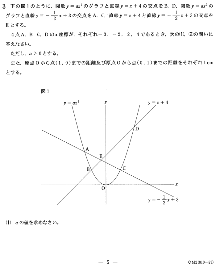 千葉県立高校数学入試問題