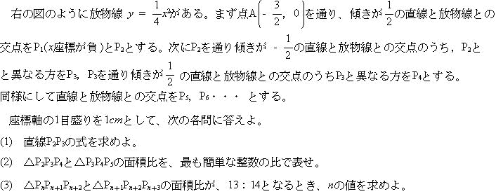 早稲田実業高校数学入試問題