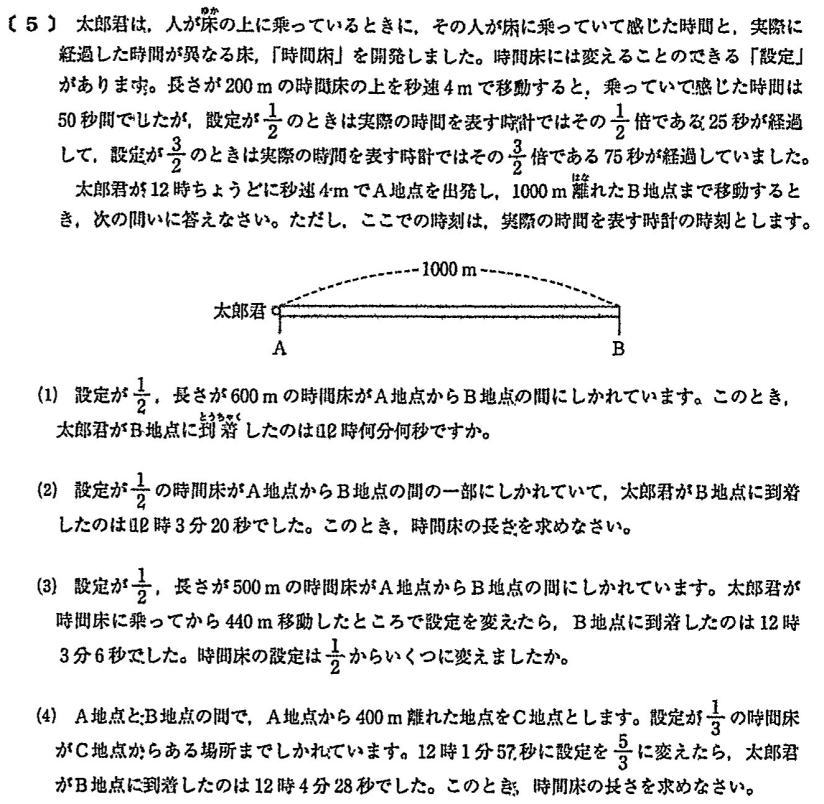 立教新座中学算数入試問題速さ